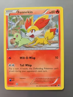 Fennekin 10/124 With Chikorita Fates Collide NM Pokemon - Image 1