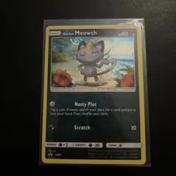 Pokemon TCG Alolan Meowth SM51 Promo Card 2017 English Basic 60 HP swirl! - Image 1
