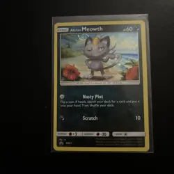 Pokemon TCG Alolan Meowth SM51 Promo Card 2017 English Basic 60 HP swirl! - Image 2