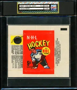1966-67 TOPPS OPC O-PEE-CHEE Hockey Wax Wrapper Bobby Orr RC Series 1 ICERT 5 - Image 1