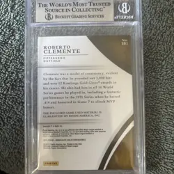 Roberto Clemente 2015 Panini Immaculate Game Used Jersey Swatch MLB PSA 9 06/15 - Image 4