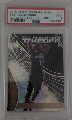 Zion Williamson 2019-20 Panini Donruss Optic All Clear Holo #14 PSA 9 Pelicans - Image 1