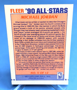 1990-91 Fleer '90 All-Stars Michael Jordan #5 Chicago Bulls HOF - Image 5