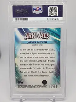 2023-24 Topps Finest Arrivals Red Refractor /5 Jordan Hawkins Psa 10 RC POP 1 - Image 2