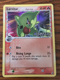 Larvitar Reverse Holo STAMP - 2005 Pokemon TCG Card EX Delta Species 73/113 - LP - Image 1