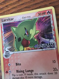 Larvitar Reverse Holo STAMP - 2005 Pokemon TCG Card EX Delta Species 73/113 - LP - Image 3