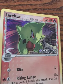 Larvitar Reverse Holo STAMP - 2005 Pokemon TCG Card EX Delta Species 73/113 - LP - Image 4