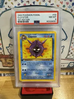 Pokemon Cloyster Card 32/62 1st Edition Fossil Set 1999 PSA 8 NM-MT - Image 1