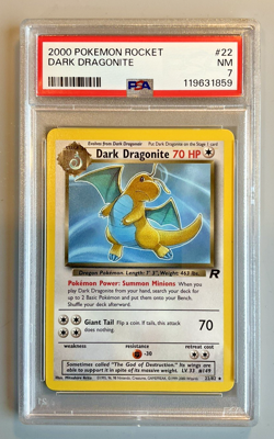 Pokemon Card 2000 Rocket DARK DRAGONITE 22/82 PSA 7 - Image 1