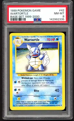 Pokemon Cards - PSA 8 Wartortle 42/102 - Base Set 1999-2000 4th - Image 1