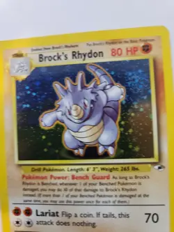 Brock's Rhydon Holo Base Pokemon Card WOTC NM - Image 4