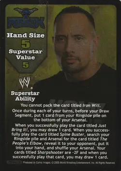 WWE: Rock Superstar Card (SS3) for WWERD: Rock [Played] Raw Deal Wrestling WWF - Image 1