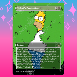 Teferi's Protection PROXY Card with Custom Meme Simpson's Joke Art Design - Image 1