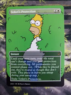 Teferi's Protection PROXY Card with Custom Meme Simpson's Joke Art Design - Image 3