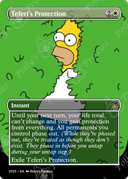 Teferi's Protection PROXY Card with Custom Meme Simpson's Joke Art Design - Image 4
