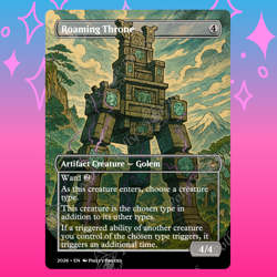 Roaming Throne PROXY Card with Custom Fantasy Art Design - Image 1