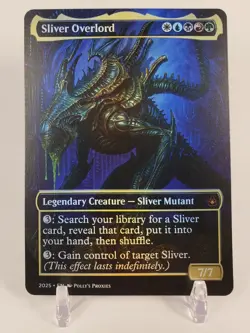 Sliver Overlord FOIL Proxy Card with Metal Alien Poster Art Design - Image 1