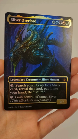 Sliver Overlord FOIL Proxy Card with Metal Alien Poster Art Design - Image 2