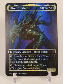 Sliver Overlord FOIL Proxy Card with Metal Alien Poster Art Design - Image 3