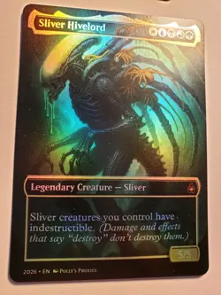 Sliver Hivelord FOIL PROXY Card (FOIL ERROR) with Custom Fantasy Art Design - Image 1