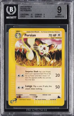 2003 POKEMON: E-CARD SERIES SKYRIDGE - UNCOMMON - REVERSE FOIL PERSIAN BGS 9 - Image 1