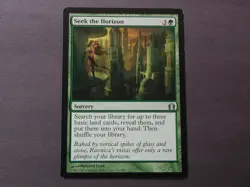 2012 MTG U Sorcery "Seek the Horizon" NM+ Magic Card #134 RTR TRIPLE LAND DIG - Image 1