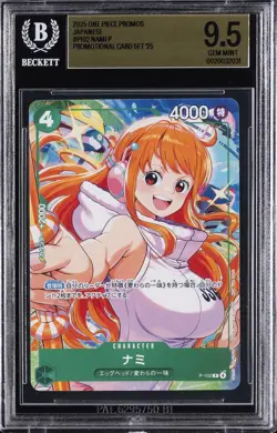 2025 ONE PIECE JAPANESE PROMO CARDS PROMO CARD SET '25 ##P102 NAMI P BGS 9.5 - Image 1