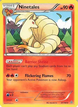 Ninetales 21/160 Rare XY - Primal Clash Pokemon Card - Image 1