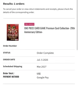 [PRESALE] ENGLISH Monkey D. Luffy PROMO P-159 2 Card Set 29th Anniversary - Image 2