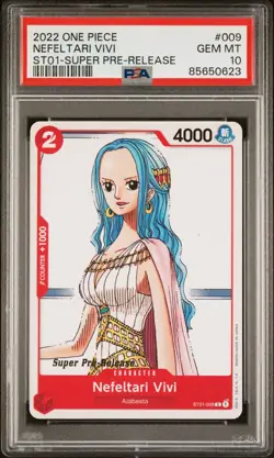 2022 ONE PIECE 009 NEFELTARI VIVI SUPER PRE-RELEASE PSA 10 GEM MINT - Image 1