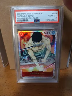 One Piece Roronoa Zoro Super Pre Release #013 PSA 10 English - Image 1