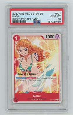 2022 ONE PIECE SUPER PRE RELEASE ST01-007 NAMI PSA 10 GEM MINT - Image 1