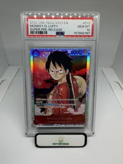 2022 ONE PIECE ST01-012 MONKEY D. LUFFY SUPER PRE-RELEASE PSA 10 GEM MINT - Image 1