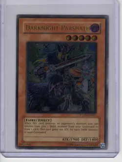 Played Yugioh TCG PTDN-EN082 Darknight Parshath Ultimate Rare Unlimited - Image 1