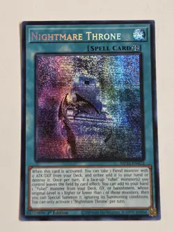 Nightmare Throne MP25-EN072 Prismatic Secret Rare Yugioh 2025 Mega-Pack Mint - Image 1