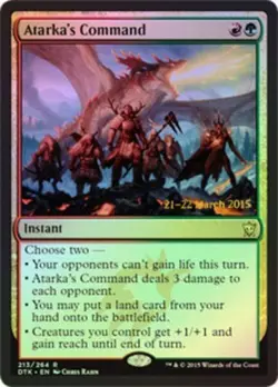 1x Atarka's Command - Foil - Prerelease Promo Light Play MTG Magic - Kid Icarus - Image 1