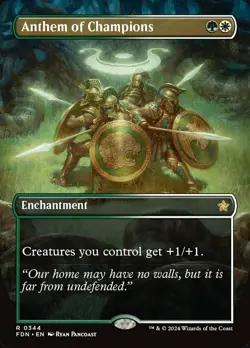 1x Anthem of Champions - Foil - Borderless MTG - Foundations - NM-Mint - Image 1
