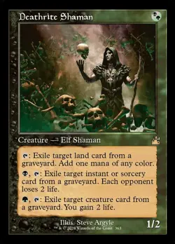 1x Deathrite Shaman -- Retro Frame - Foil NM-Mint, English Ravnica Remastered MT - Image 1