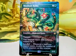 Mossborn Hydra rare border less magic the gathering foundations trading card - Image 1