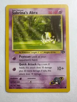 Sabrina's Abra 94/132 Common Gym Challenge Pokemon Unlimited Moderately Played - Image 1