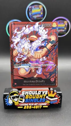 One Piece Card Game Monkey.D.Luffy ST21-001 Leader Alt Art Holo Four Emperors NM - Image 2
