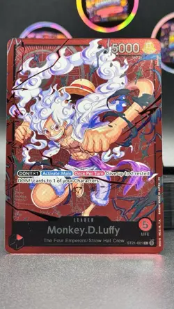 One Piece Card Game Monkey.D.Luffy ST21-001 Leader Alt Art Holo Four Emperors NM - Image 3