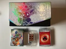 Pokemon TCG Prismatic Evolutions EMPTY ETB with sleeves, dice and energy pack - Image 1