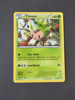 Pokemon TCG Chespin Breakthrough Card 9/162 Regular Common - Image 1
