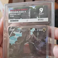 Ace Grading 9 2022 Pokemon TCG Regidrago V 184/195 Silver Tempest Full Art Holo - Image 3