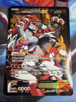 Pokemon TCG Team Magma's Groudon EX Full Art Holo Ultra Rare 15/34 190 DMG - Image 1