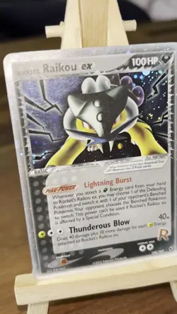 Pokemon TCG Rocket's Raikou EX 108/107 Holo Secret Rare Card HP - Image 2
