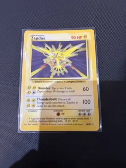 Pokemon TCG Zapdos Holo Rare Card Base Set 16/102, 1999 - Image 1