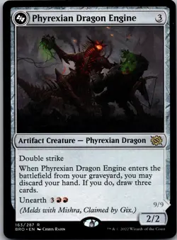 Phyrexian Dragon Engine 163 Rare The Brothers' War Magic: The Gathering LP - Image 1