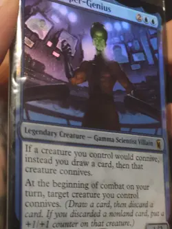 MTG MARVEL SUPER HEROES LEADER SUPER-GENIUS PRERELEASE FOIL PROMO SEALED - Image 2